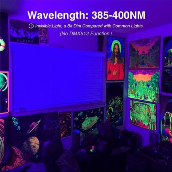 2 Pack 30W LED Black Lights, Blacklight Flood Light with Plug, IP66 Waterproof - Picture 2 of 8